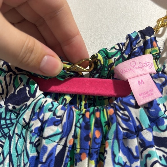 Lilly Pulitzer Silk Cabana Escape Artist Print Top Size M - Picture 6 of 9